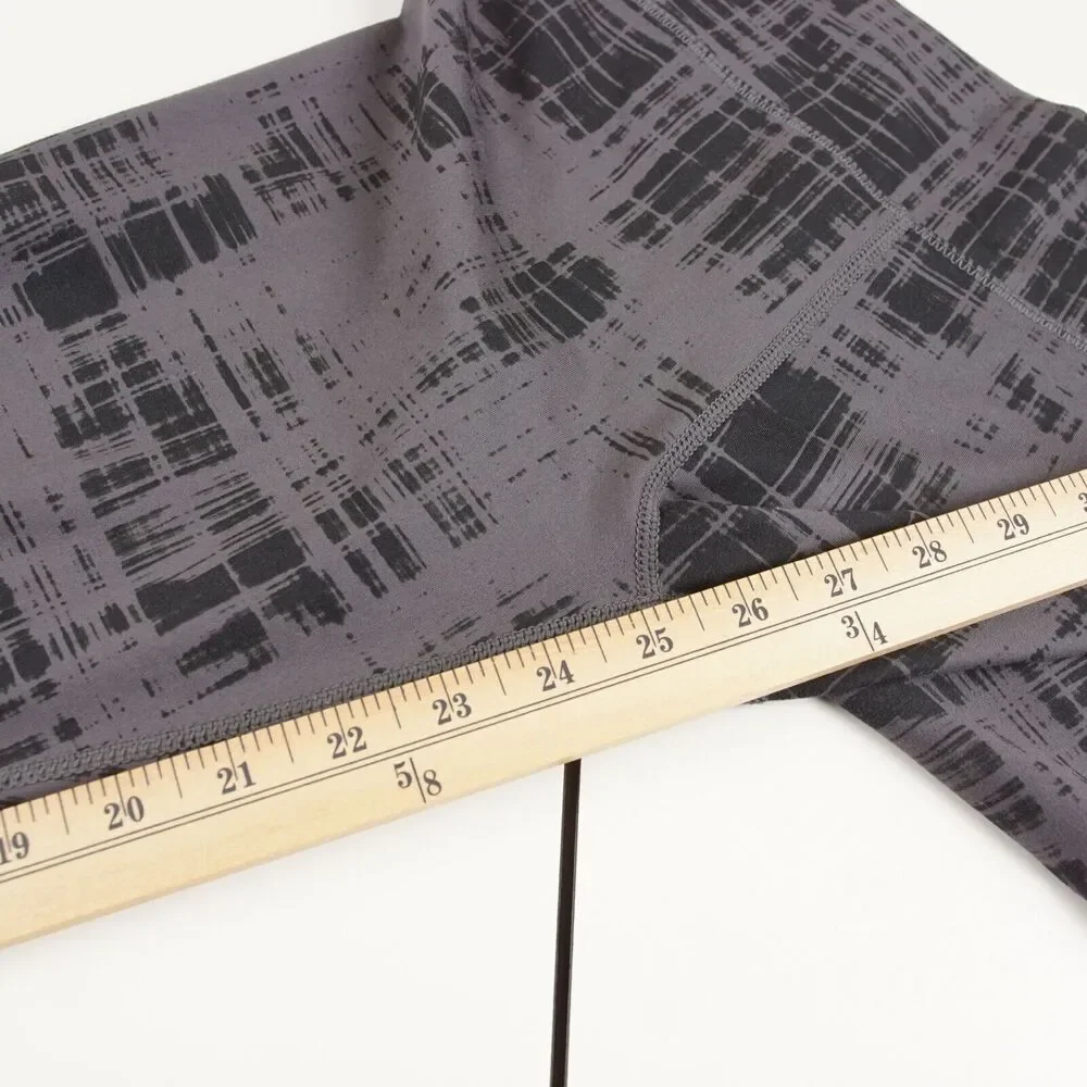 Zella Daily High Waisted Black Gray Grid Print Leggings Girls Sz XL 14/16 - Picture 8 of 11